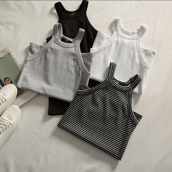 basic solid t shirts women slim halter neck off shoulder camisole tees summer female tanks sleeveless, White
basic solid t shirts women slim halter neck off shoulder camisole tees summer female tanks sleeveless, White