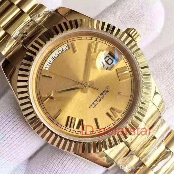 luxury mens watches18k gold men geneva roman dial automatic daydate fashion mens watch reloj watches wristwatches, Slivery;brown
luxury mens watches18k gold men geneva roman dial automatic daydate fashion mens watch reloj watches wristwatches, Slivery;brown