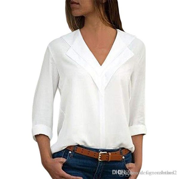 v neck designer luxury women blouses summer solid color loose long sleeve plus size womens shirts, White
v neck designer luxury women blouses summer solid color loose long sleeve plus size womens shirts, White
