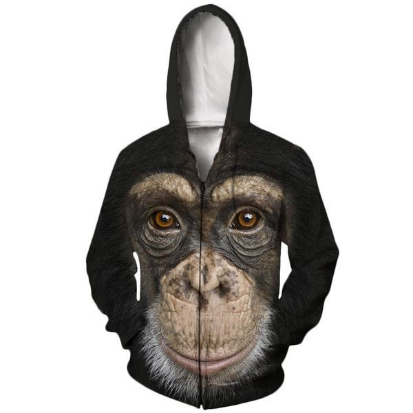 wholesale- fashion womens/mens monkey funny 3d print zipper jumper sweatshirt hoodies xs026, Black;brown
wholesale- fashion womens/mens monkey funny 3d print zipper jumper sweatshirt hoodies xs026, Black;brown