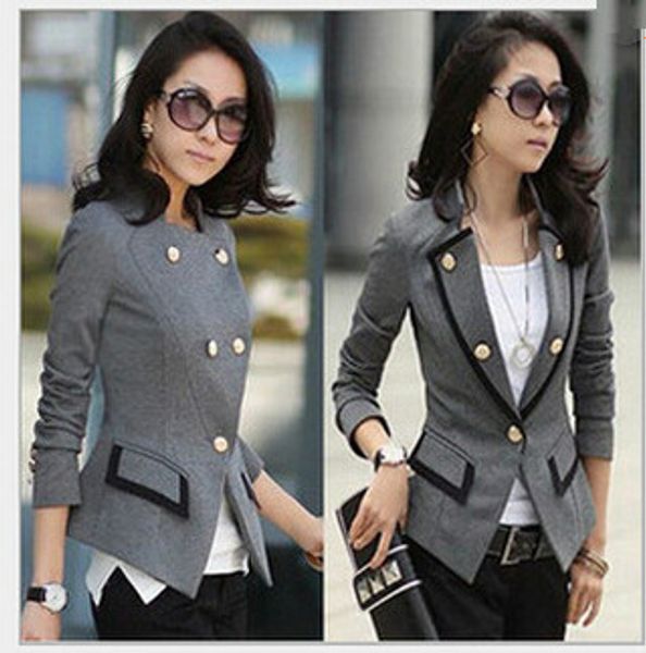 new 2016 korean female suit jacket women double breasted short coat office ladies black/grey big size, Black;brown
new 2016 korean female suit jacket women double breasted short coat office ladies black/grey big size, Black;brown