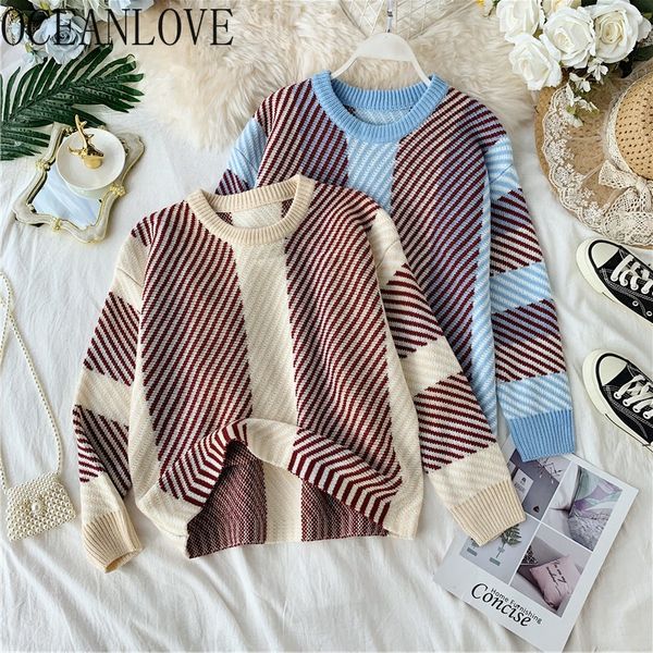 oceanlove 2019 autumn winter sweaters women korean striped panelled new pull femme fashion sueter mujer vintage casual 13019, White;black
oceanlove 2019 autumn winter sweaters women korean striped panelled new pull femme fashion sueter mujer vintage casual 13019, White;black