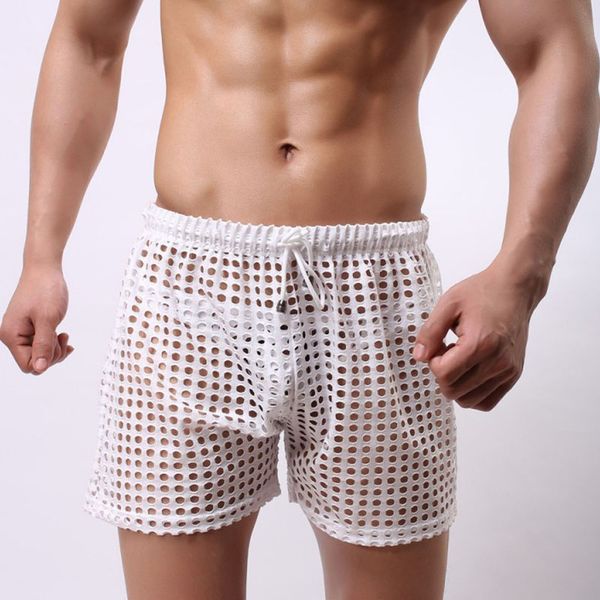 men's mesh boxer briefs hollow openwork drawstring casual lounge underwear quick dry boxer trunk shorts homewear pajamas, Black;white
men's mesh boxer briefs hollow openwork drawstring casual lounge underwear quick dry boxer trunk shorts homewear pajamas, Black;white