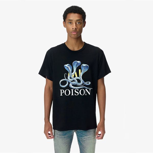 роскошная дизайнерская футболка мода мужчины женщины гадюка печать летняя футболка дизайнерские футболки с коротким рукавом тройники размер, White;black 
роскошная дизайнерская футболка мода мужчины женщины гадюка печать летняя футболка дизайнерские футболки с коротким рукавом тройники размер, White;black