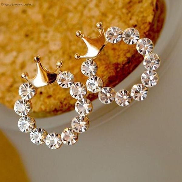new crown circle rhinestone studs earrings bright crystal round stud earrings gift accessories for girl e0273, Golden;silver
new crown circle rhinestone studs earrings bright crystal round stud earrings gift accessories for girl e0273, Golden;silver