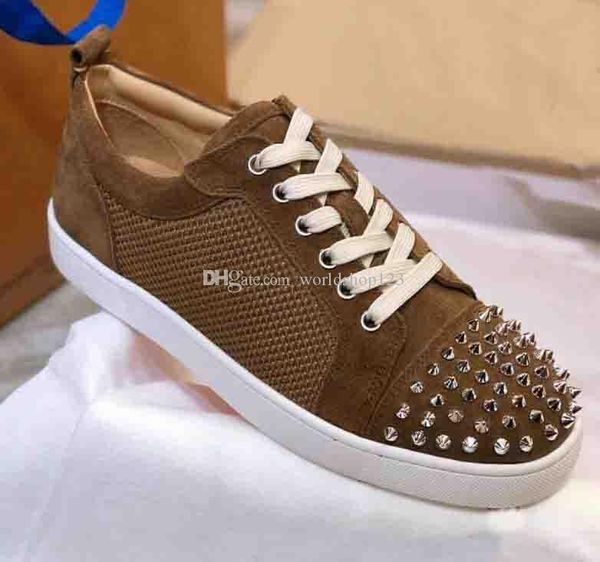 2020 designs men women red bottom flats shoes glittery bottom studded brown mesh red spikes fashion genuine leather casual trainers, Black
2020 designs men women red bottom flats shoes glittery bottom studded brown mesh red spikes fashion genuine leather casual trainers, Black