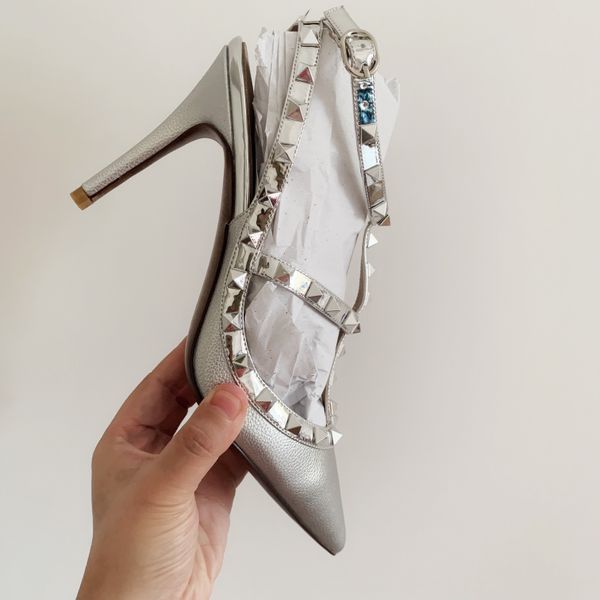 casual designer lady fashion silver matt leather studded spikes point toe high heels slingback shoes wedding shoes brand new, Black
casual designer lady fashion silver matt leather studded spikes point toe high heels slingback shoes wedding shoes brand new, Black