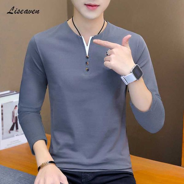 liseaven men t shirt 2020 v neck t-shirt full sleeve tee shirts brand t shirts mens clothing & tees, White;black
liseaven men t shirt 2020 v neck t-shirt full sleeve tee shirts brand t shirts mens clothing & tees, White;black