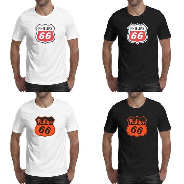 mens phillips 66 logo fashion t shirt printing cool cotton shirts novelty short sleeve tees, White;black