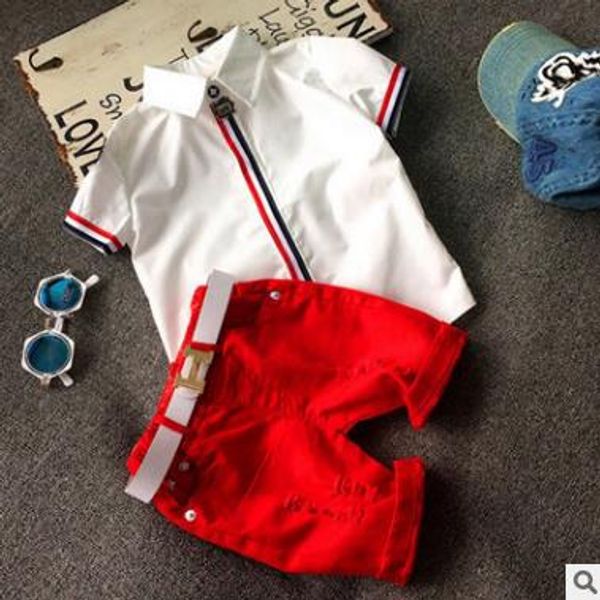 sell summer boys girls clothing desiger children outfits short sleeve stripe shirts + shorts with belt 2pcs sets adorable baby suits, White
sell summer boys girls clothing desiger children outfits short sleeve stripe shirts + shorts with belt 2pcs sets adorable baby suits, White
