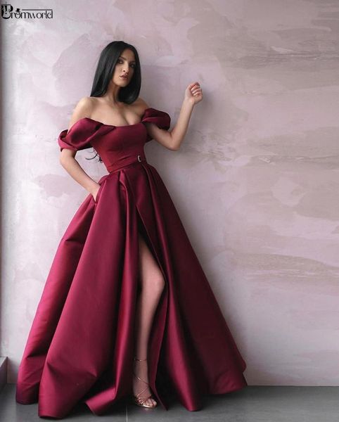 saudi arabic muslim burgundy evening dresses long off the shoulder slit satin robe soiree dubai kaftan formal evening gowns 2019, White;black
saudi arabic muslim burgundy evening dresses long off the shoulder slit satin robe soiree dubai kaftan formal evening gowns 2019, White;black