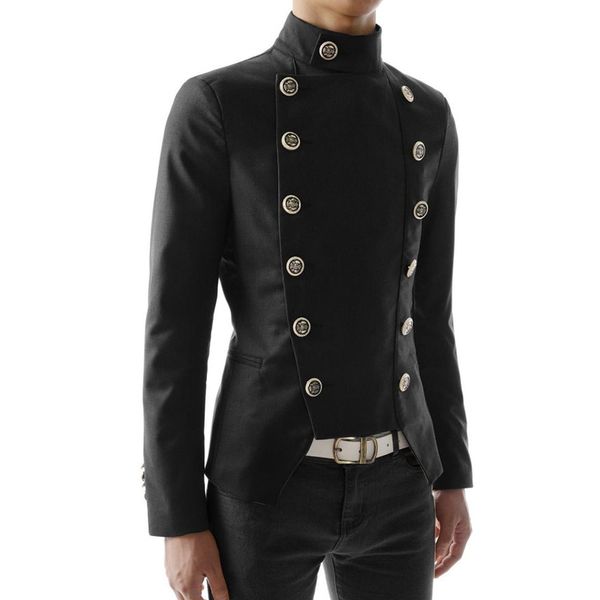 men double breasted casual blazer black white red slim fit suit jacket nightclub dj singer punk stage costume wedding blazer, White;black
men double breasted casual blazer black white red slim fit suit jacket nightclub dj singer punk stage costume wedding blazer, White;black