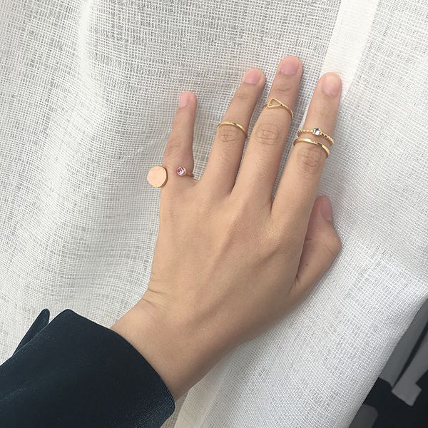 maxi special pink stone five-piece suit ring female hipsters joint ring temperament simple jewelry, Silver
maxi special pink stone five-piece suit ring female hipsters joint ring temperament simple jewelry, Silver