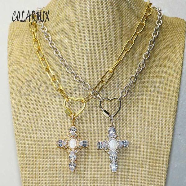 3 strands cross shell pendants necklace keep color chain necklace big link chain fashion accessories for women 50391, Silver
3 strands cross shell pendants necklace keep color chain necklace big link chain fashion accessories for women 50391, Silver