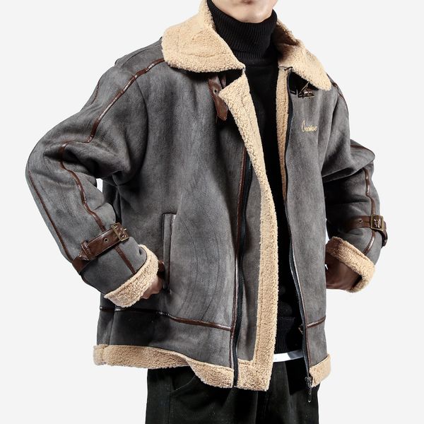 winter men's fashion lamb fur coat male korean version of the trend suede jacket thick cotton men clothing, Black
winter men's fashion lamb fur coat male korean version of the trend suede jacket thick cotton men clothing, Black
