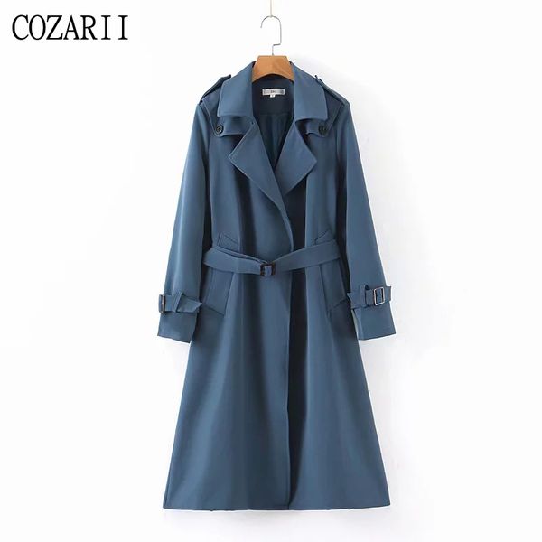 cozarii new fashion solid open stitch trench coat women sashes pockets england style elegant long mujer windbreaker female, Tan;black
cozarii new fashion solid open stitch trench coat women sashes pockets england style elegant long mujer windbreaker female, Tan;black