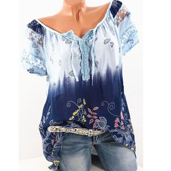 women sundress print blouses new summe large size 5xl shirts fashion lace blouses women's casual v-neck short sleeve, White
women sundress print blouses new summe large size 5xl shirts fashion lace blouses women's casual v-neck short sleeve, White