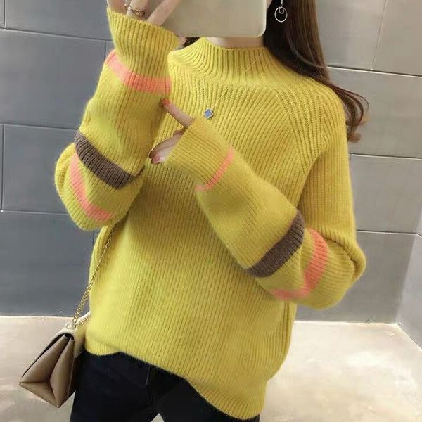 shintimes korean turtleneck knitted sweater winter warm sweaters women pullover long sleeve women sweater loose womens clothing, White;black
shintimes korean turtleneck knitted sweater winter warm sweaters women pullover long sleeve women sweater loose womens clothing, White;black