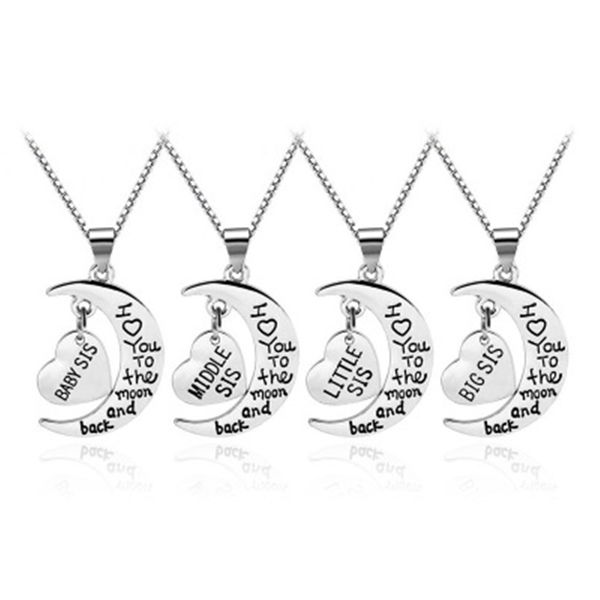 friends sister necklace for moon love heart big sis middle sis little charm pendant necklace family bff jewelry pulsera, Silver
friends sister necklace for moon love heart big sis middle sis little charm pendant necklace family bff jewelry pulsera, Silver