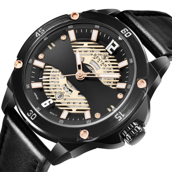 benyar new men's fashion leather quartz watches male waterproof wrist watch mens sport clock man luxury watch reloj hombre, Slivery;brown
benyar new men's fashion leather quartz watches male waterproof wrist watch mens sport clock man luxury watch reloj hombre, Slivery;brown