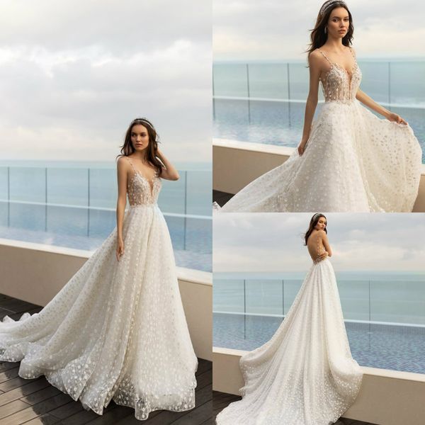 2020 bohemian wedding dresses lace beads spaghetti sweep train boho wedding dress a line custom made vestidos de novia backless, White
2020 bohemian wedding dresses lace beads spaghetti sweep train boho wedding dress a line custom made vestidos de novia backless, White