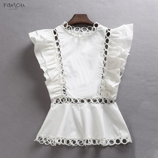 Tops Shirt Female Ruffles Hollow Out Patchwork Tunic High Waist Blouse For Women Summer Puff Sleeve Fashion Ol Sleeveless
Tops Shirt Female Ruffles Hollow Out Patchwork Tunic High Waist Blouse For Women Summer Puff Sleeve Fashion Ol Sleeveless