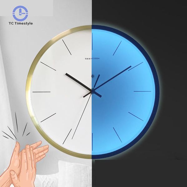 luminous wall clock metal voice control night light scale quartz wathces bedroom modern living room home decoration clocks
luminous wall clock metal voice control night light scale quartz wathces bedroom modern living room home decoration clocks