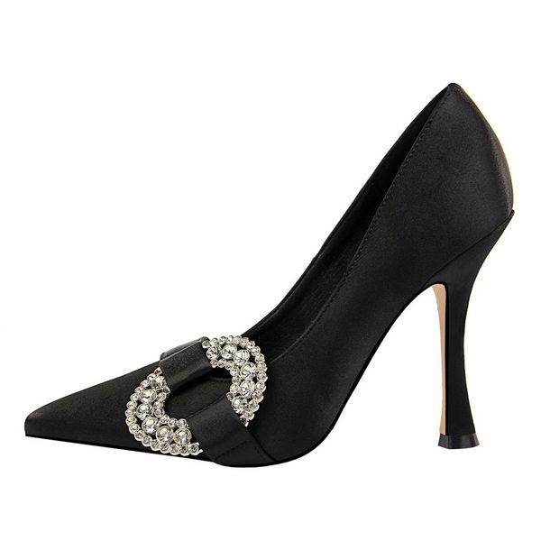 2020 woman's high heel stiletto scarpins classic crystal satin pumps female silk purple wedding red bridal valentine gold shoes, Black
2020 woman's high heel stiletto scarpins classic crystal satin pumps female silk purple wedding red bridal valentine gold shoes, Black