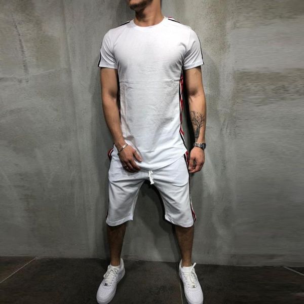 feitong sports male tracksuit clothing men summer stripe short sleeve t shirt shorts quick drying 2 piece set sports thn sets, Gray
feitong sports male tracksuit clothing men summer stripe short sleeve t shirt shorts quick drying 2 piece set sports thn sets, Gray