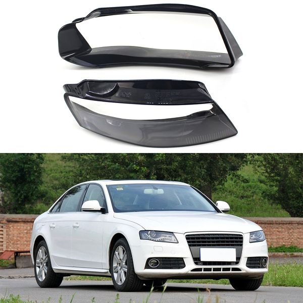 

left & right car front headlights shell lamp shade clear lens cover headlamp lenses case lampshade for a4 b8 2009-2012