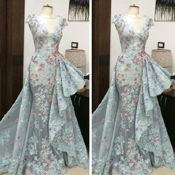 sheer cap sleeves slim mermaid evening dresses with overskirt with 3d lace appliques bead red carpet dress peplum sweep train prom gowns, Black;red
sheer cap sleeves slim mermaid evening dresses with overskirt with 3d lace appliques bead red carpet dress peplum sweep train prom gowns, Black;red