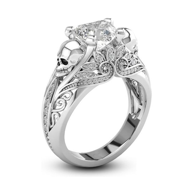 blue heart shape cz stone silver punk skull promise ring for women fashion jewelry wedding engagement valentine's day gift, Slivery;golden
blue heart shape cz stone silver punk skull promise ring for women fashion jewelry wedding engagement valentine's day gift, Slivery;golden