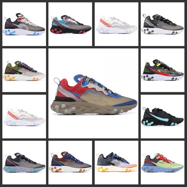 React Element 87 Undercover Running Shoes Sail Light Bone Blue Chill Solar Anthracite Black Designer Sports Sneakers Size 36-45
React Element 87 Undercover Running Shoes Sail Light Bone Blue Chill Solar Anthracite Black Designer Sports Sneakers Size 36-45