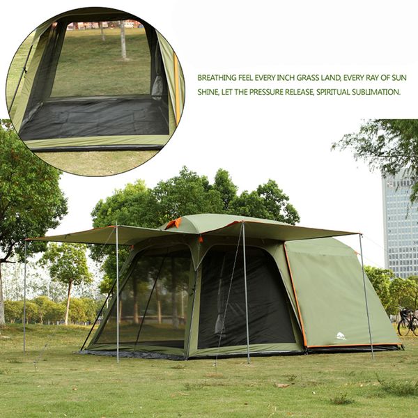 one hall one bedroom 5-8 person use double layer waterproof windproof camping family tent
one hall one bedroom 5-8 person use double layer waterproof windproof camping family tent