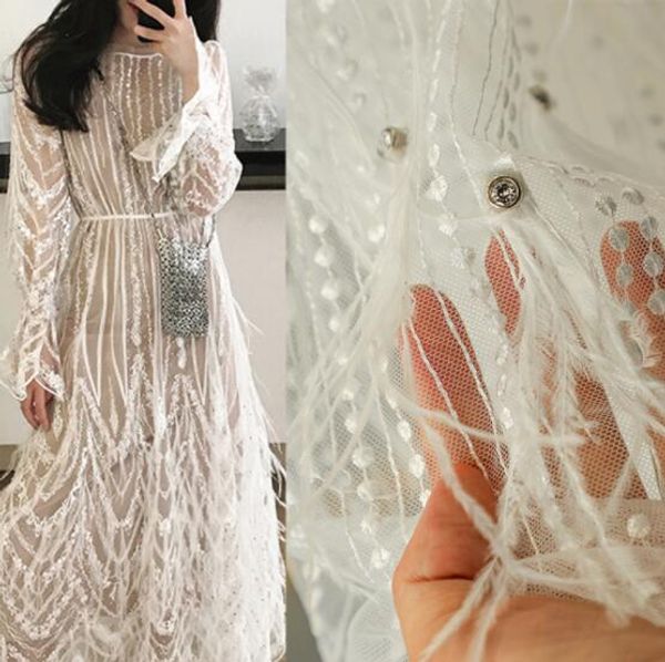 white ostrich perspective pearl curtains beaded mesh lace textiles fabric dress laser wedding gauze party tweed mannequin fabric a437, Black;white
white ostrich perspective pearl curtains beaded mesh lace textiles fabric dress laser wedding gauze party tweed mannequin fabric a437, Black;white