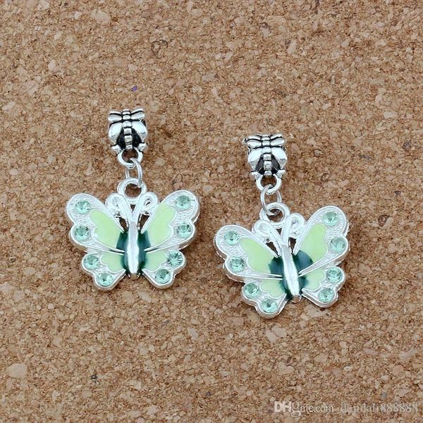 50pcs lots green enamel butterfly alloy dangle charm beads fit charm necklace diy accessories 22x32.5mm a-504a, Bronze;silver 
50pcs lots green enamel butterfly alloy dangle charm beads fit charm necklace diy accessories 22x32.5mm a-504a, Bronze;silver