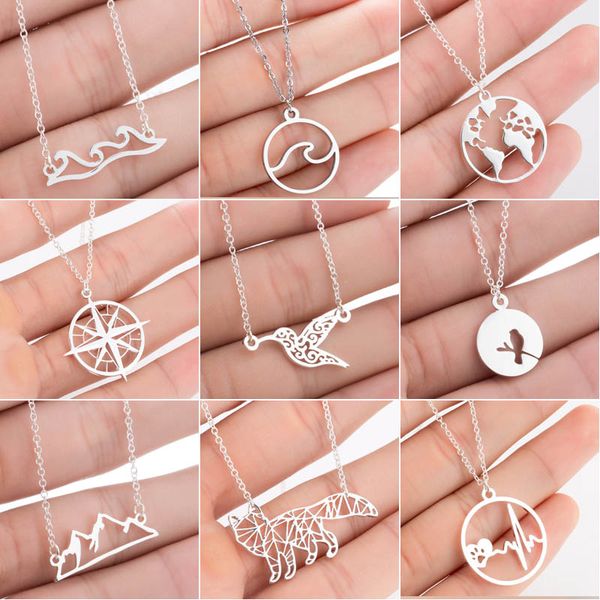 smjel stainless steel animal necklaces for women daily jewelry fashion wave necklace gold collier 2019, Silver
smjel stainless steel animal necklaces for women daily jewelry fashion wave necklace gold collier 2019, Silver