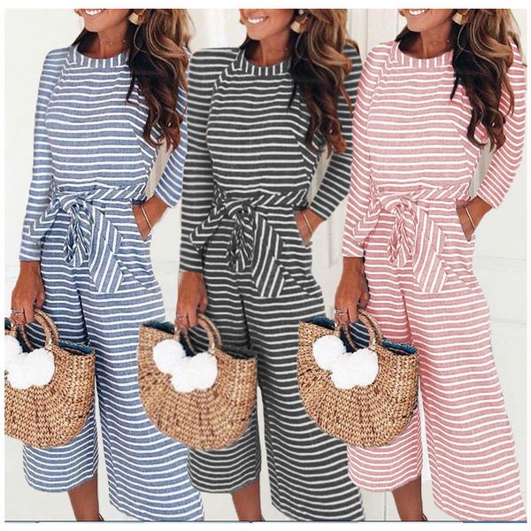women's striped long sleeve autumn casual bowknot long rompers fitted jumpsuits, Black;white
women's striped long sleeve autumn casual bowknot long rompers fitted jumpsuits, Black;white