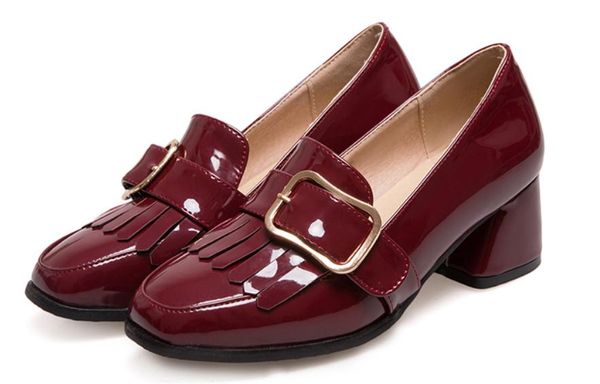 2018 women's shoes in spring and autumn with new style middle heel coarse heel square head, Black
2018 women's shoes in spring and autumn with new style middle heel coarse heel square head, Black
