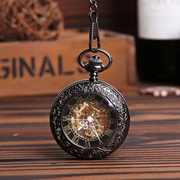 men perspective mechanical black watches mechanical roman pocket watch, Slivery;golden
men perspective mechanical black watches mechanical roman pocket watch, Slivery;golden