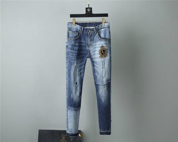2019 new mens distressed ripped biker jeans slim fit motorcycle biker denim pants fashion designer jeans hip hop mens jeans size 28-36, Blue
2019 new mens distressed ripped biker jeans slim fit motorcycle biker denim pants fashion designer jeans hip hop mens jeans size 28-36, Blue