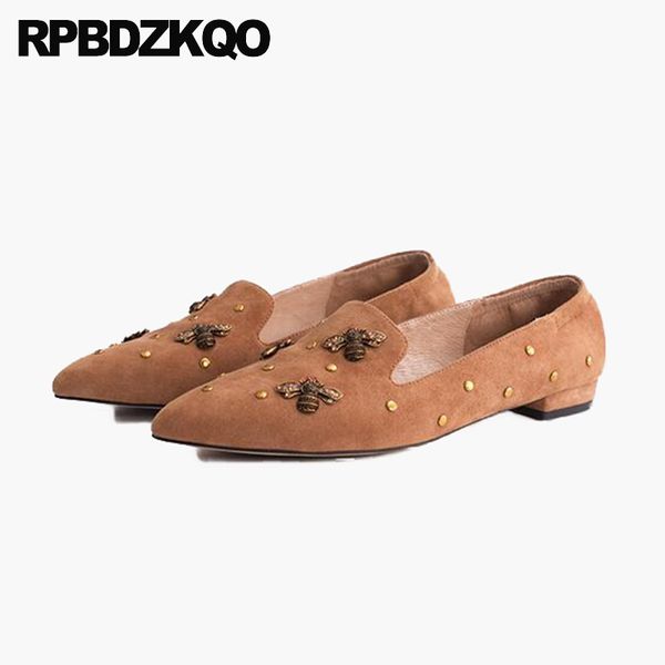 loafers pointed toe metal ladies beautiful flats shoes stud bee fitness slip on chinese rivet brand women genuine leather suede, Black
loafers pointed toe metal ladies beautiful flats shoes stud bee fitness slip on chinese rivet brand women genuine leather suede, Black