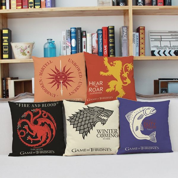 Game of Thrones Ice and Fire Cushion Cover American Style Pillow Case Linen Cotton Home Sofa Bedroom Decoration
Game of Thrones Ice and Fire Cushion Cover American Style Pillow Case Linen Cotton Home Sofa Bedroom Decoration