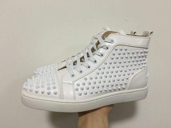 luxury red bottom sneakers designer high white leather spikes flats trainers mens womens studded casual party shoes with box dust bag, Black
luxury red bottom sneakers designer high white leather spikes flats trainers mens womens studded casual party shoes with box dust bag, Black