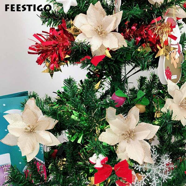 feestigo 10pcs artificial flowers christmas decorations for home christmas tree ornaments xmas tree new year decor navidad 2018
feestigo 10pcs artificial flowers christmas decorations for home christmas tree ornaments xmas tree new year decor navidad 2018