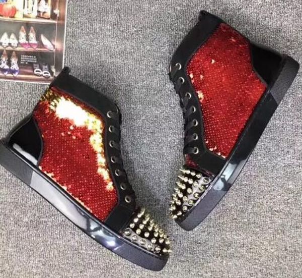 2018 new arrival popular design mens women red blue glitter high red bottom sneakers,brand casual shoes 36-47 drop shipping, Black
2018 new arrival popular design mens women red blue glitter high red bottom sneakers,brand casual shoes 36-47 drop shipping, Black