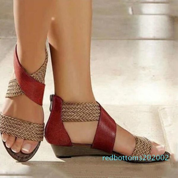 2020 women sandals woman rome hemp wedges ladies zippers shoes summer women's comfortable mixed colors footwear plus size r02, Black
2020 women sandals woman rome hemp wedges ladies zippers shoes summer women's comfortable mixed colors footwear plus size r02, Black