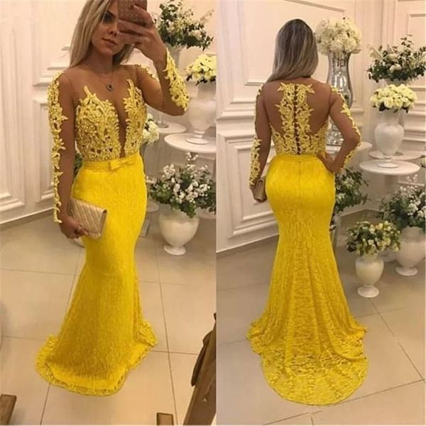 yellow jewel lace mermaid prom dresses appliques long sleeves formal dress custom made evening gown, Black
yellow jewel lace mermaid prom dresses appliques long sleeves formal dress custom made evening gown, Black