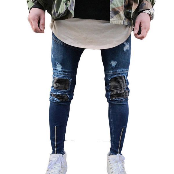 new skinny jeans for men hole ripped distressed biker jeans men spring stretch zipper man pants plus size, Blue
new skinny jeans for men hole ripped distressed biker jeans men spring stretch zipper man pants plus size, Blue
