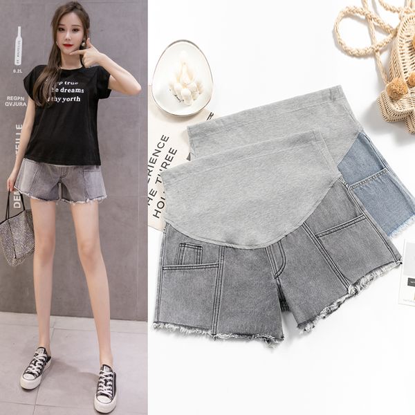 2020 summer pregnant women short jeans with large pockets wide leg abdomen pants plus size maternity denim trousers belly shorts, White
2020 summer pregnant women short jeans with large pockets wide leg abdomen pants plus size maternity denim trousers belly shorts, White